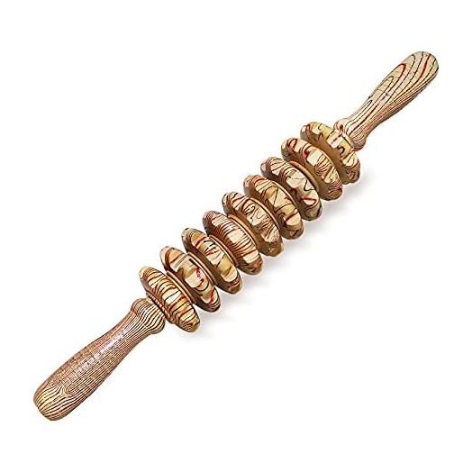 Deston Wooden Massager Handheld Roller Trigger Point Massager Stick for Fascia, Cellulite, Muscle & Abdomen , Body Therapy Massager, Muscle Belly Relief Tool…