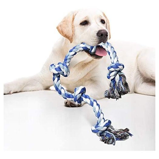 Gdkasrny Dog Rope Toys for Aggressive Chewers, 3 Feet 5 Knots Indestructible Cotton Rope, Extra Large Breed Dog Toy, Large Dog Teeth Cleaning Tug of War Toys - Dog Trainer