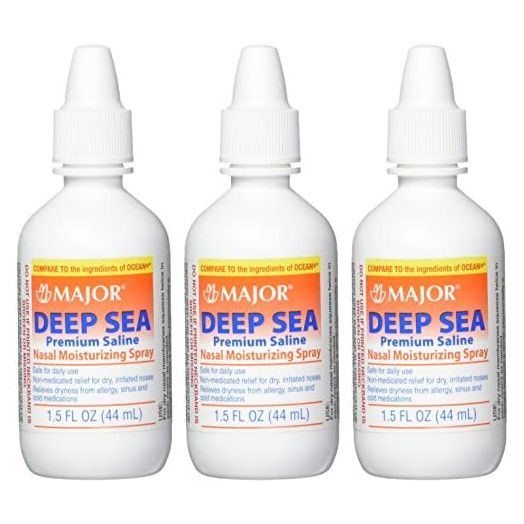Major Pharmaceuticals Deep Sea Generic for Ocean Nasal Moisturizing Spray 1.5 Fl Oz, Pack of 3