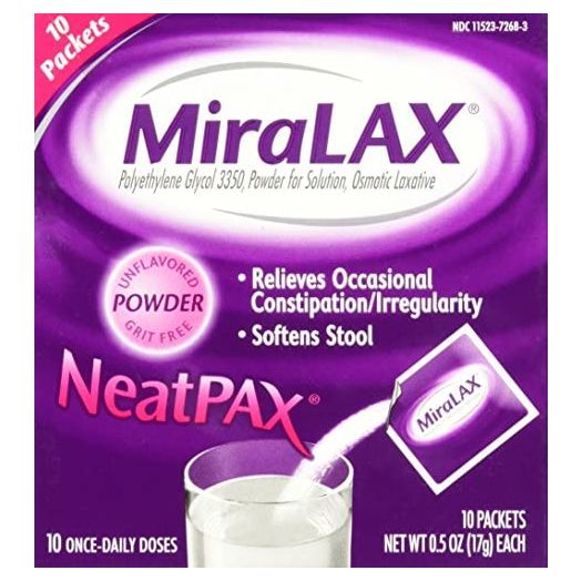 Miralax 1 Dose Powder Packets, 0.5 oz x 10 Count, 2 Pack