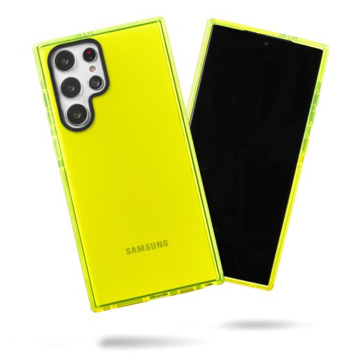 SteepLab Barrier Case for Samsung Galaxy S22 Ultra (6.8” Screen) - Impact Absorbing Case with Full Body Drop Protection and Enhanced Grip (Hi-Energy Neon Yellow)