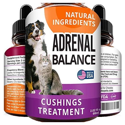 Adrenal Balance for Dogs and Cats - Cushings Treatment for Pets, Adrenal Support w/ Ashwagandha, Licorice Root, Rhodiola Rosea - 2oz Herbal Drops