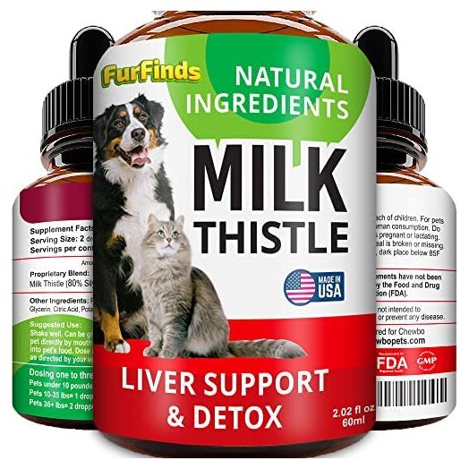 Liver Support Supplement for Dogs & Cats - Milk Thistle Liver Support - Canine Hepatic Care - Cat & Dog Liver Cleanse - Max Effect Liquid Drops