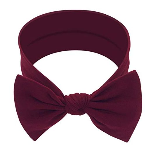 Babygiz Baby Girl Headbands-Infant,Toddler Cotton Handmade Hairbands with Bows Child Hair Accessories (Maroon, 1)