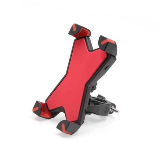 Unique Bargains Adjustable Motorcycle Scooter Handlebar Cell Phone GPS Mount Holder Stand Red