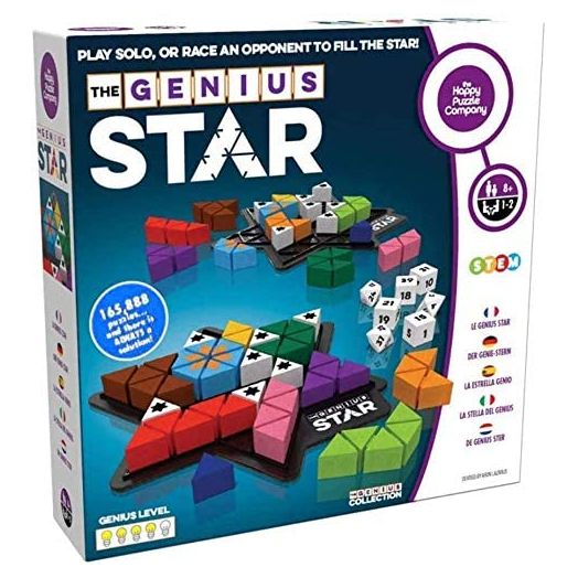The Genius Star, Toy of The Year Family Board Game. 165, 888 Possible Puzzles by Filling in Colored Shapes