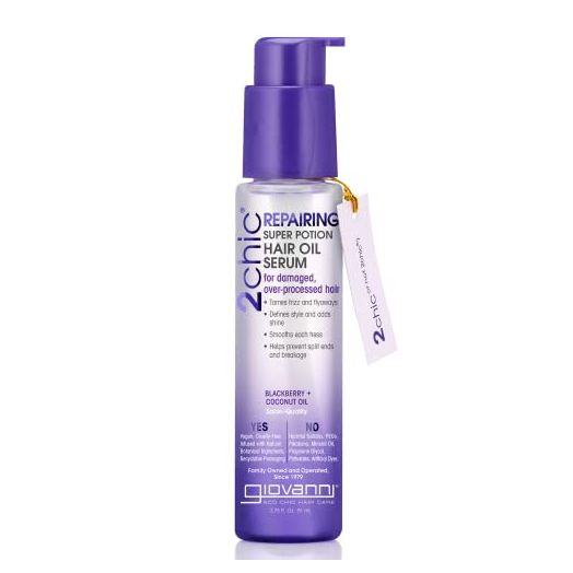 GIOVANNI 2chic Ultra-Repairing Super Potion Hair Oil Serum, 2.75 oz., Blackberry & Coconut Milk