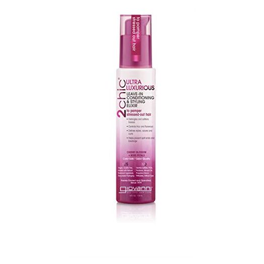 GIOVANNI 2chic Leave-In Conditioning & Styling Elixir, Cherry Blossom & Rose Petals, 4 oz.
