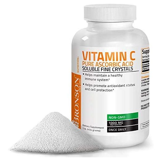 Vitamin C Powder Pure Ascorbic Acid Soluble Fine Non GMO Crystals – Promotes Healthy Immune System and Cell Protection – Powerful Antioxidant - 1 Pound (16 Ounces)