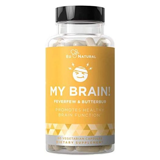 My Brain! Headache Vitamins – Sensitivity, Nausea & Auras, Healthy Brain Function for Clear Mind – Fast-Acting Magnesium, Butterbur, Feverfew, Vitamin D – 60 Vegetarian Soft Capsules