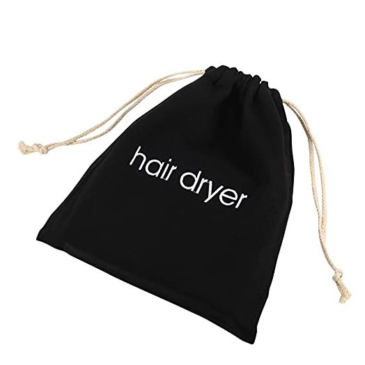 ERKXD Hair Dryer Bags Drawstring Bag Container Hairdryer Bag for travel bathroom (Black)