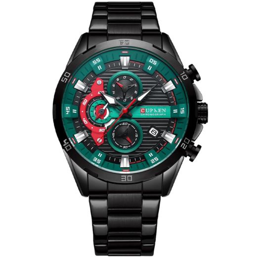 Chronograph Watches for Mens Military Multi-Function Waterproof Quartz Stainless Steel Watch