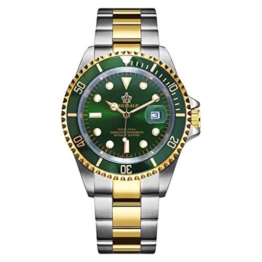 REGINALD Watch Men's rotatable Bezel Waterproof Stainless Steel Sports Fashion Quartz Watch Business Watch