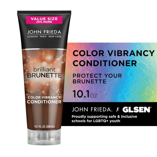 John Frieda Brilliant Brunette Color Vibrancy Conditioner, Helps Unlock Vibrant Color, 10.1 Ounce Value Size