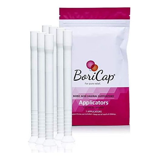 BoriCap Boric Acid Vaginal Suppository Applicators, 7 Applicators - Hygienic Solution for Easy Glide Applicator Insertion - Washable and Reusable