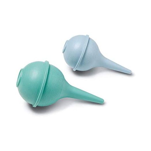 Nasal Aspirator and Ear Wax Bulb Syringes 2 oz Blue, 3 oz Green Combo Pack