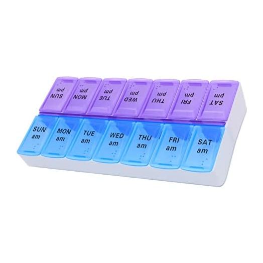 7 Day Weekly Pill AM PM Organizer, ShysTech Large Pill Case Pill Box for Pills/ Vitamin/ Supplements / Medication