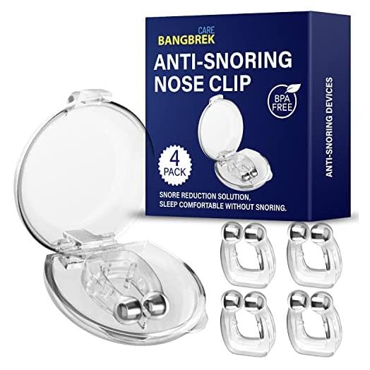 BANGBREK CARE Anti snoring Device, Snore Stopper, Silicone Magnetic Nose Clip, Comfortable & Reusable Nasal to Relieve Snore 4 PCS