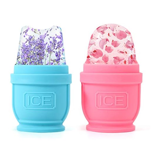 BFASU 2 Packs Face and Body Ice Rollers, Silicone Ice Contour Cube for Puffiness, Pain Relief, Cold Therapy Ice Cup Molds Massage Tool