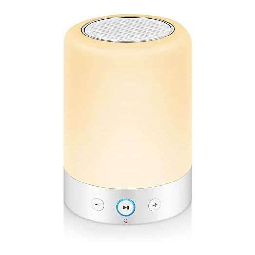 MRCOOL Night Light Bluetooth Speaker Bedside Lamp, Dimmable Multi-Color Changing Bedside Lamp, MP3 Player, Gifts for Men Women Teens Children Kids