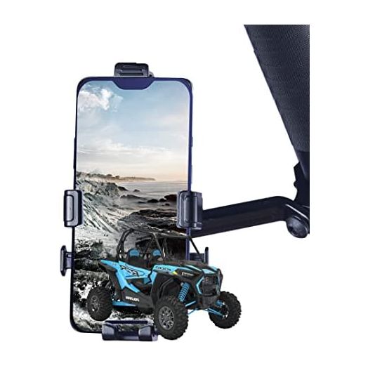 ZIDIYORUO UTV Phone Mount, Aluminium Alloy Cell Phone Holder for UTV/ATV/SXS, Compatible with 1.75"-2" Roll Bar Roll Cage, Fits 4.7"-6.8" Smart Device