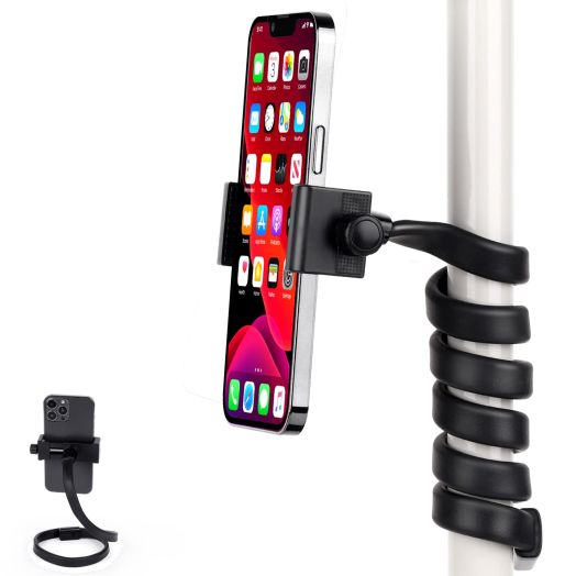 Portable Flexible Cell Phone Holder Stand for Shopping Cart/Treadmill/Stroller/Elliptical/Car/Bike,Compatible with 3.5~7.5" iPhone/Smartphone, 27.5 inch / 70cm Long Arm for Cellphone
