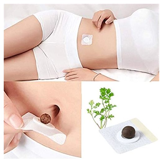 Bubchen Mugwort Belly Patch,30Pcs Natural Wormwood Essence Pills and 30Pcs Belly Sticker, Moxa Hot Moxibustion Navel Wormwood Sticker