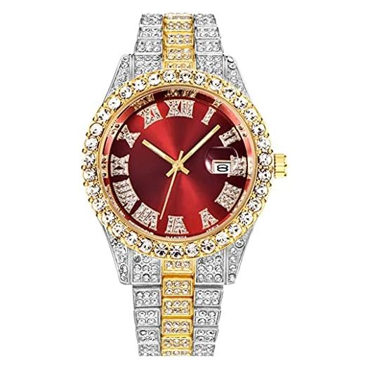 Unisex Crystal Watch Fashion Diamond Watch Mens Womens Full Iced-Out Watches Luxury Diamond Bracelet Watch