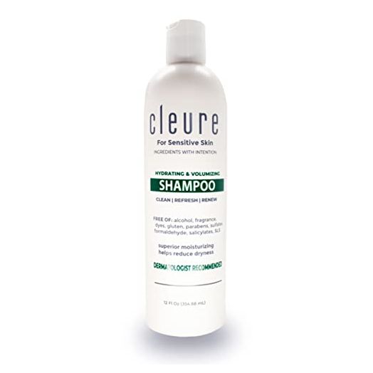 Cleure Shampoo Sensitive Skin, Fragrance, SLS, Gluten, Paraben Free (12 oz)