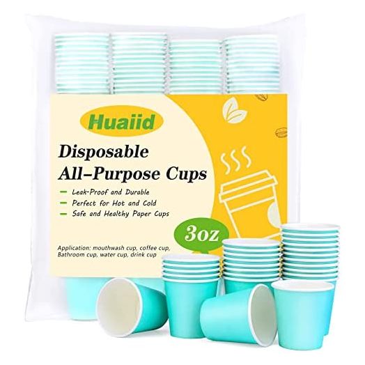 3oz Small Paper Cups Disposable Mouthwash Cups Bathroom Paper Cups Espresso Cups Small Blue Paper (200 Pack)