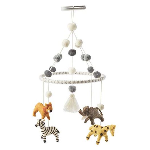 Mud Pie Nursery Baby Crib Mobile, Safari, Multicolor, 24 1/2" x 10 1/2" Dia