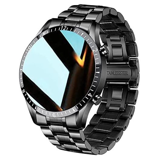 FILIEKEU Men Smart Watch for Android iOS, Bluetooth Calls Voice Chat with Heart Rate/Sleep Monitor Fitness Tracker, 1.3" Full Touch Screen IP67 Waterproof Stainless Steel Activity Tracker for Men