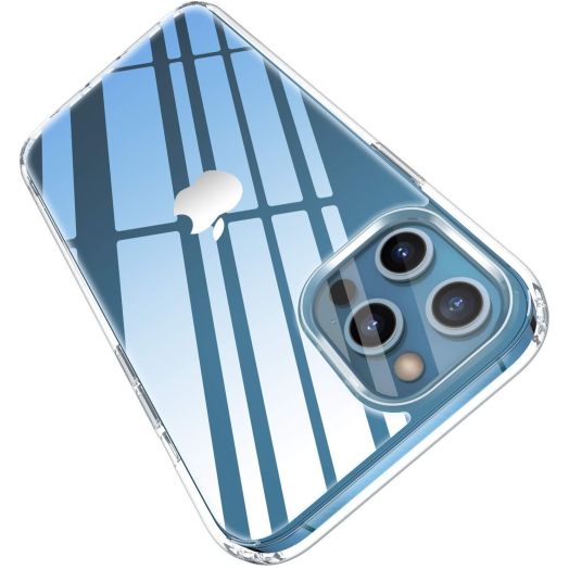 Clear Compatible with iPhone 12 Case, Compatible with iPhone 12 Pro Case, [Anti-Yellowing] [Shock-Absorbing Corners], Hard PC Back + Soft Edges Hybrid Case 6.1 Inch 5G (2020) - Crystal Clear