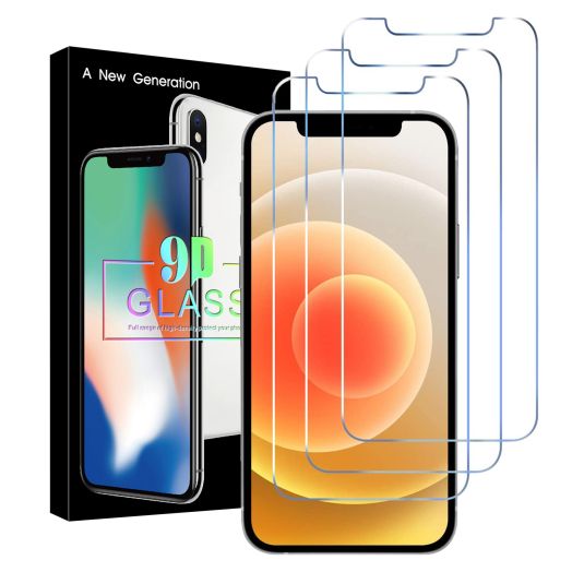 3 Pack Screen protector compatible for iPhone 12 and iPhone 12 pro 6.1 inch - Tempered Glass screen protector film