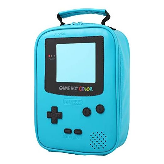 ONTESY Gameboy Leather Lunch Box Reusable Waterproof Thermal Insulated Cooler Bag Toy Bag for Boys Girls Kids Toddlers Teens Men Women (Teal)