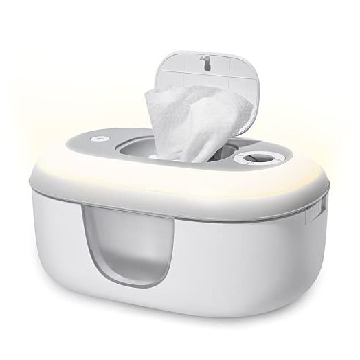 Babelio Baby Wipes Warmer with Night Light, Water Wipes Dispenser for Baby Wipes of Huggies, Pampers, Honest etc.