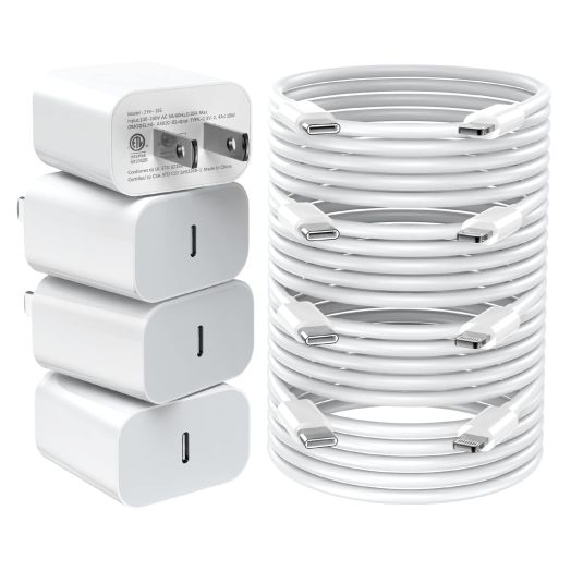 iPhone Charger Fast Charging,20W PD USB C Wall Charger 4 Pack with 6FT Fast Charging Cable - Fast Charger for iPhone 14/14 Pro Max/13/13 Pro/12/12 Pro/11/11 Pro/XS, iPad