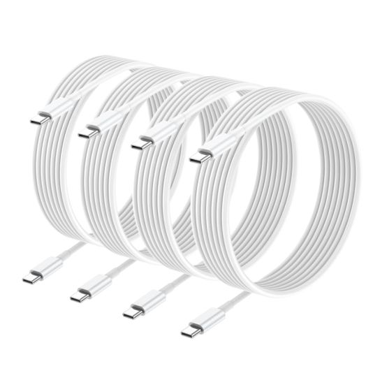 Apple USB C to USB C Charging Cable 4 Pack 10ft,60W [Apple MFi Certified] Compatible for iPhone 15/15 Pro/15 Plus/15 Pro Max New ipad Pro 12.9/11, Air 4/5, Mini 6, MacBook Air, (White)