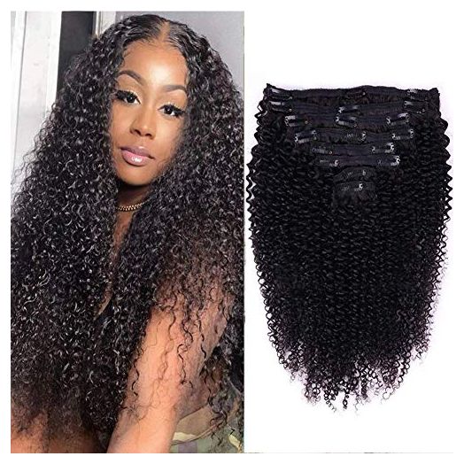 Cecycocy Kinky Curly Clip in Hair Extensions Human Hair for Black Women