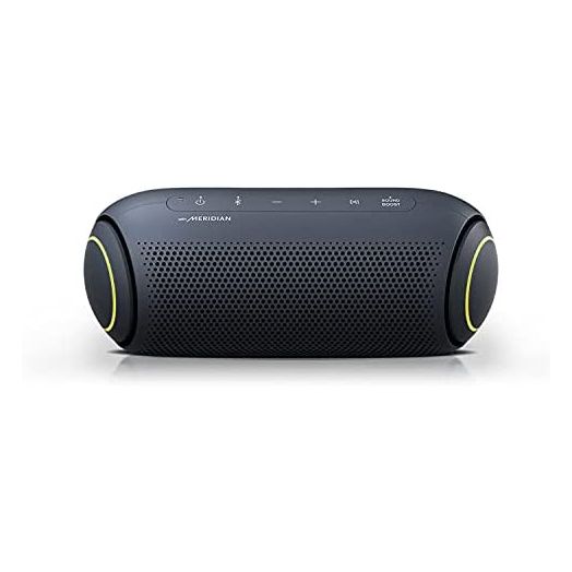 LG XBOOM Go Speaker PL5 Portable Wireless Bluetooth, Dual Action Bass, Sound by Meridian, Water-Resistant, Sound Boost EQ, 18 Hour Battery Life, LED Lighting - Black