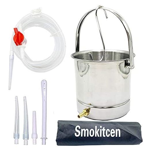 Smokitcen Coffee Enema Bucket Kit Stainless Steel 2 Quart Capacity for Cleansing Detox Enemas