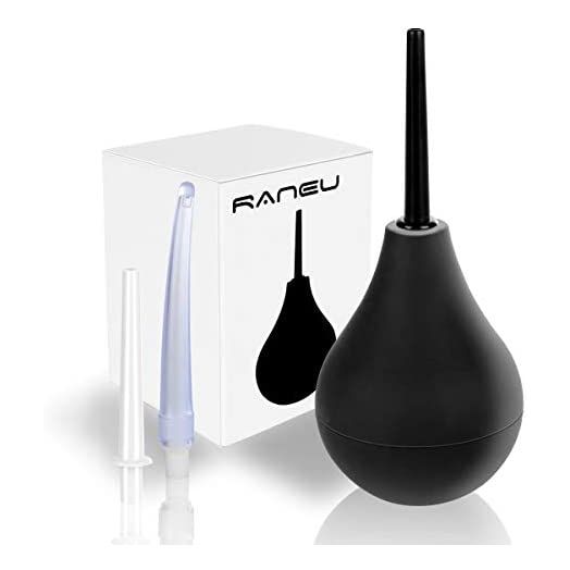 RANEU Enema Bulb Anal Douche Enema Kit for Women & Men with 3 Nozzles (4 Piece Set)