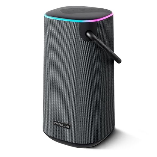 TREBLAB HD-Force - Loud Bluetooth Speaker - 50W Stereo Sound w/Bass, 25H Battery, IPX6 Waterproof, TWS Mode - Wireless Speaker w/Powerbank - Graphite