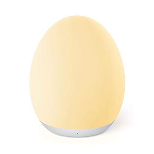 JolyWell Night Light for Kids with 7 Color Changing Mode & Dimming Function, Rechargeable Baby Egg Night Light with 1 Hour Timer&Touch Control, up to 100H, White