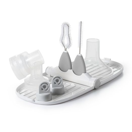 OXO Tot Breast Pump Parts Drying Rack With Detail Brushes, Gray