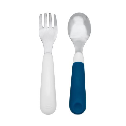 OXO Tot On-The-Go Fork And Spoon Set, Navy