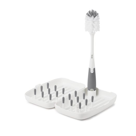 OXO Tot On-The-Go Drying Rack With Bottle Brush - Gray