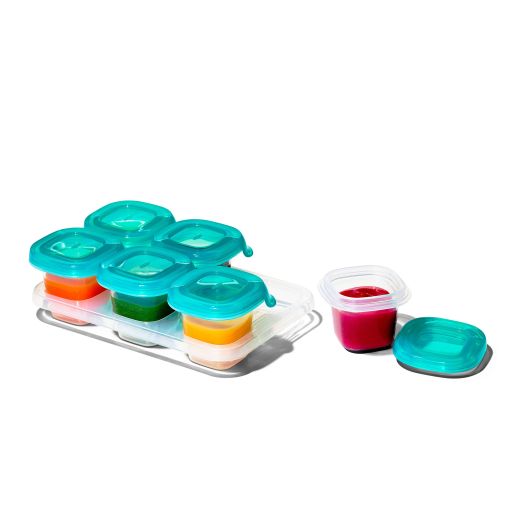 OXO Tot Silicone Baby Blocks, Teal, 2 oz