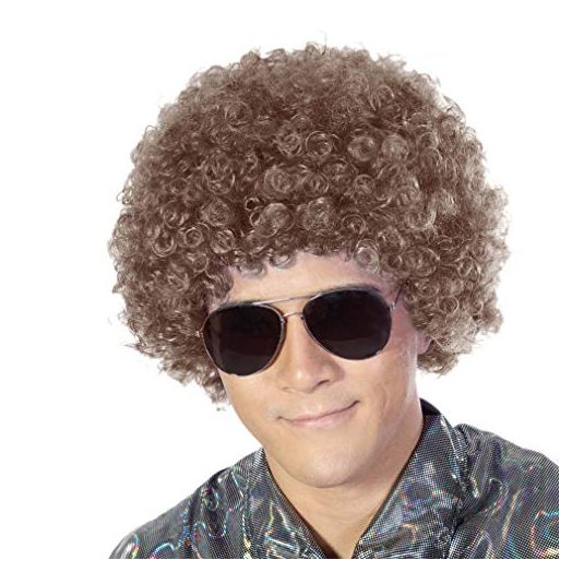 Fluffy Afro Synthetic Clown Wig for Men Women Cosplay Anime Party Christmas Halloween Fancy Funny Wigs (Brown)