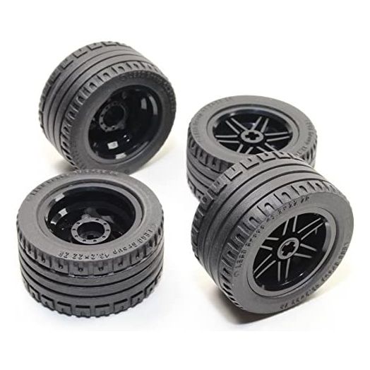 Technic 8pc Black Wheel and Tire Set (Mindstorms nxt ev3 tyre) 56145 44309